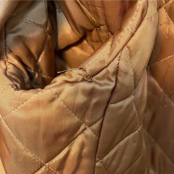 Vintage 70s Campus Tweed Wool USA Made Mid Length Heavy Insulated Overcoat 42 - Picture 10 of 14